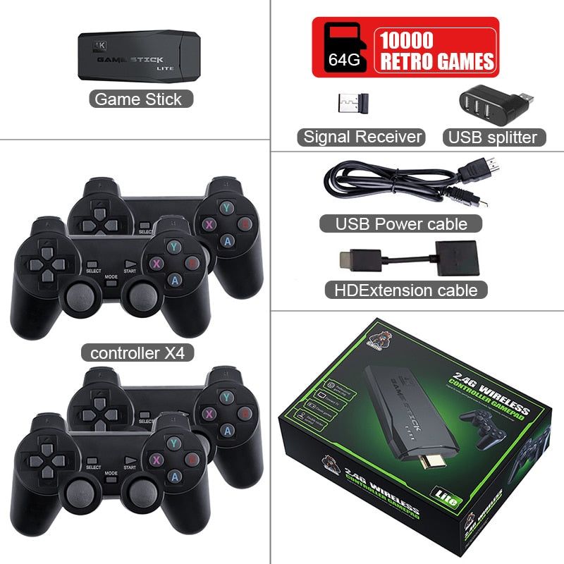 M8 HDMI Game Stick Lite Console 2.4G Wireless Controllers 4K Video Game Retro Box