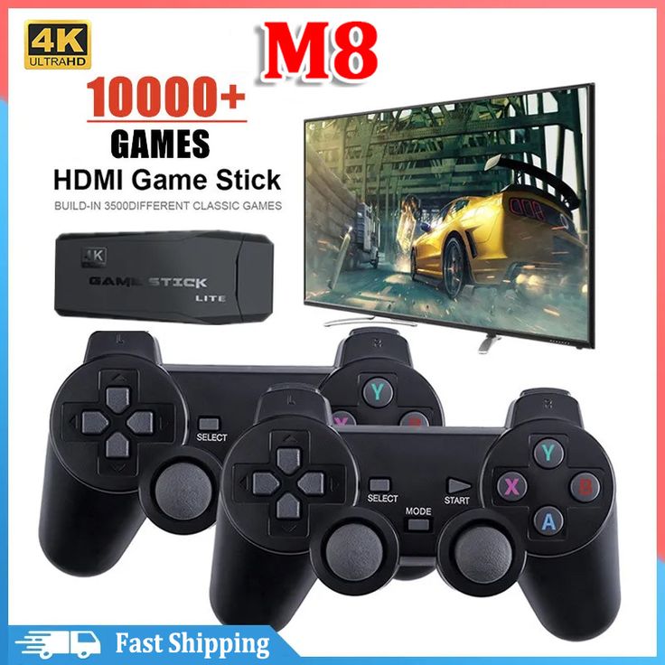 M8 HDMI Game Stick Lite Console 2.4G Wireless Controllers 4K Video Game Retro Box